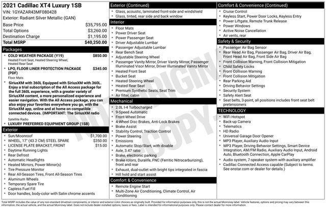 Used 2021 Cadillac XT4 Luxury w/ Cold Weather Package FWD image 31