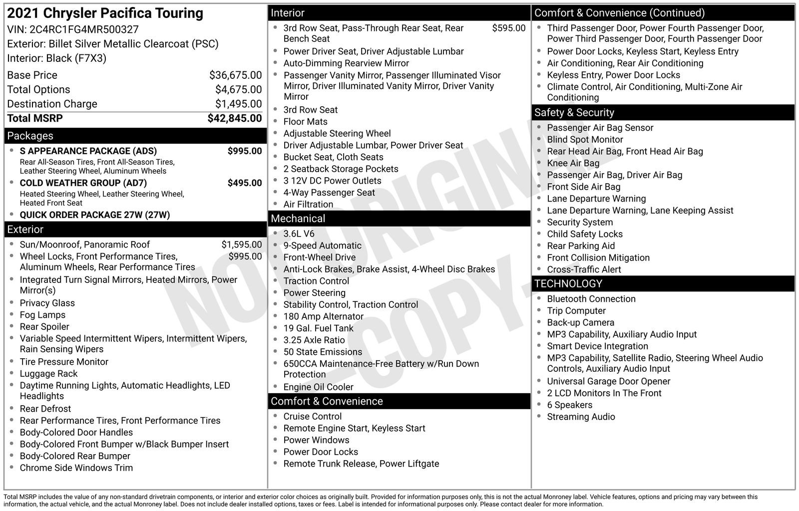Used 2021 Chrysler Pacifica Touring w/ S Appearance Package FWD image 10