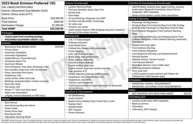 Certified 2023 Buick Envision Preferred image 26