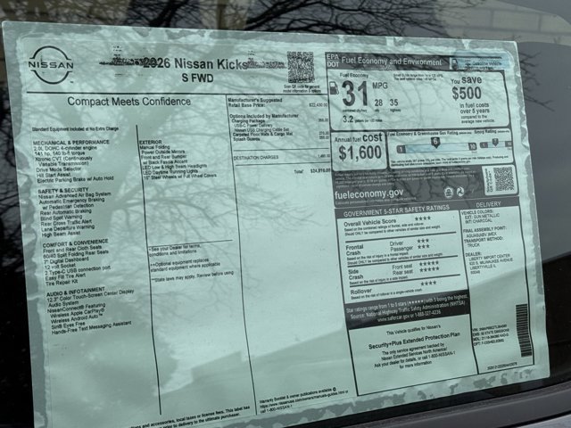 New 2026 Nissan Kicks S w/ Charging Package image 28