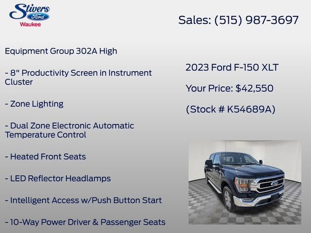 Certified 2023 Ford F150 XLT w/ Equipment Group 302A High image 11