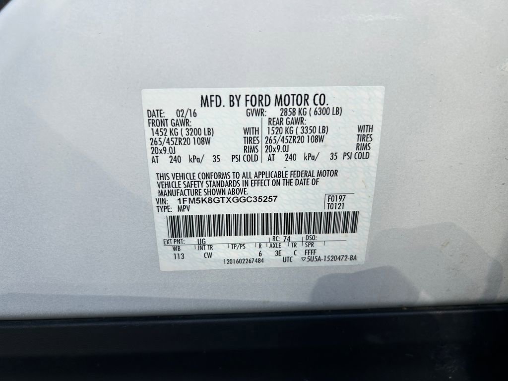 Used 2016 Ford Explorer Sport w/ Equipment Group 401A AWD/4WD image 33