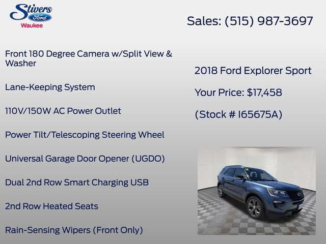 Used 2018 Ford Explorer Sport w/ Equipment Group 401A AWD/4WD image 34