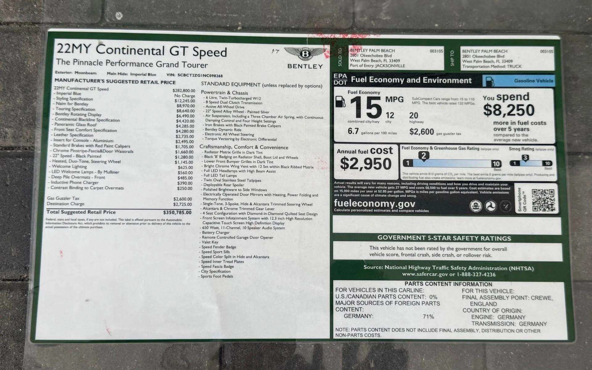 Certified 2022 Bentley Continental GT Speed AWD/4WD image 59