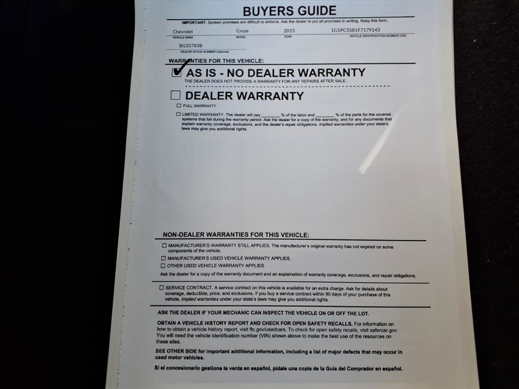 Used 2015 Chevrolet Cruze LT image 37