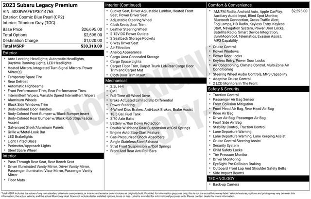 Used 2023 Subaru Legacy Premium image 4