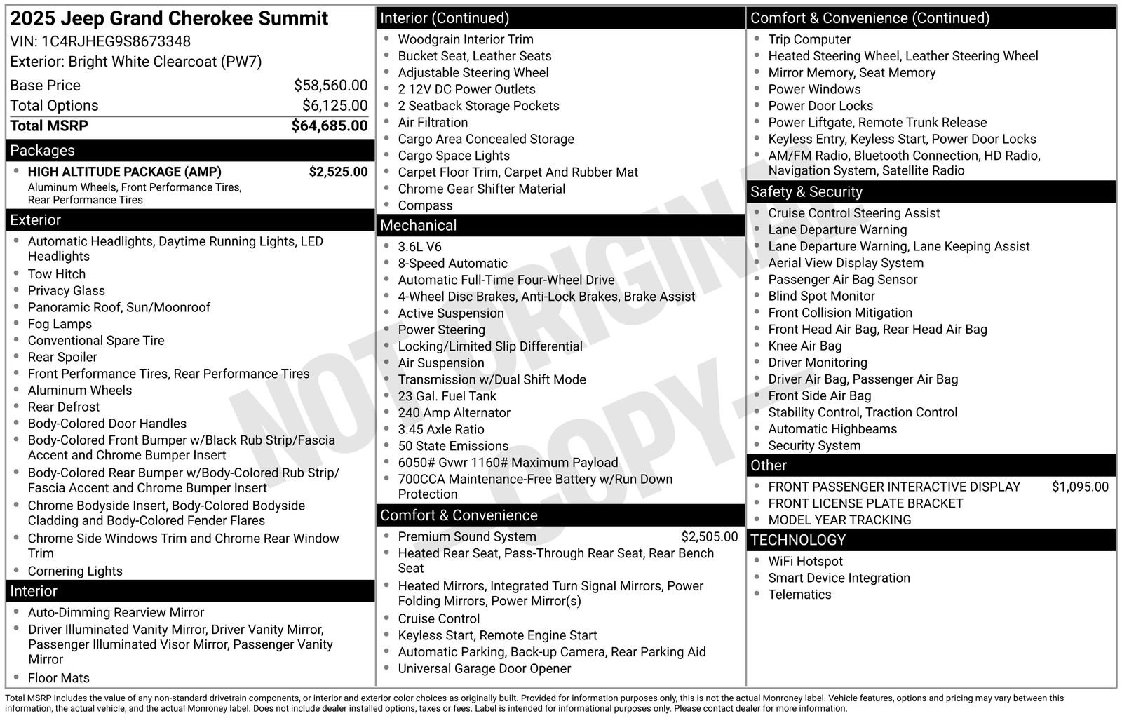 New 2025 Jeep Grand Cherokee Summit w/ High Altitude Package image 25
