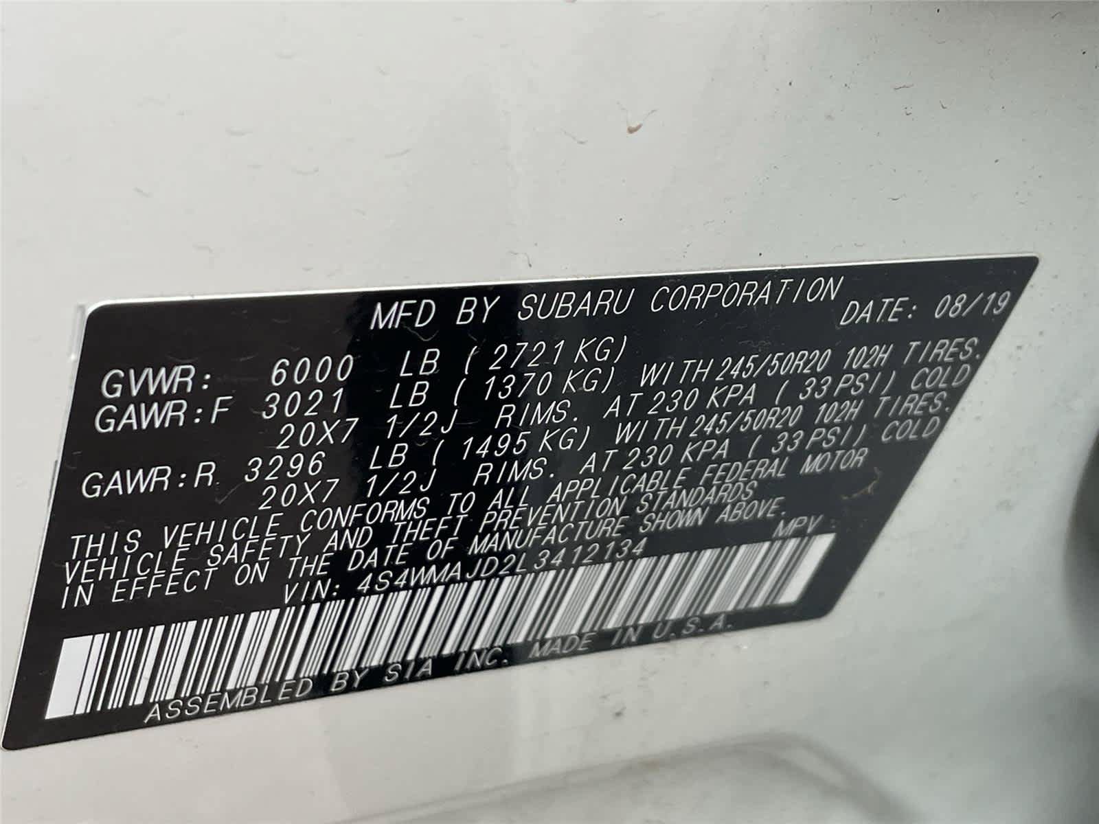 Used 2020 Subaru Ascent Limited w/ Popular Package #2A AWD/4WD image 34