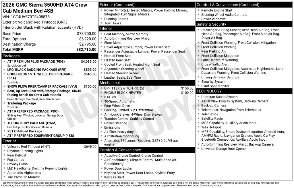 New 2026 GMC Sierra 3500 AT4 w/ AT4 Premium Plus Package AWD/4WD image 3
