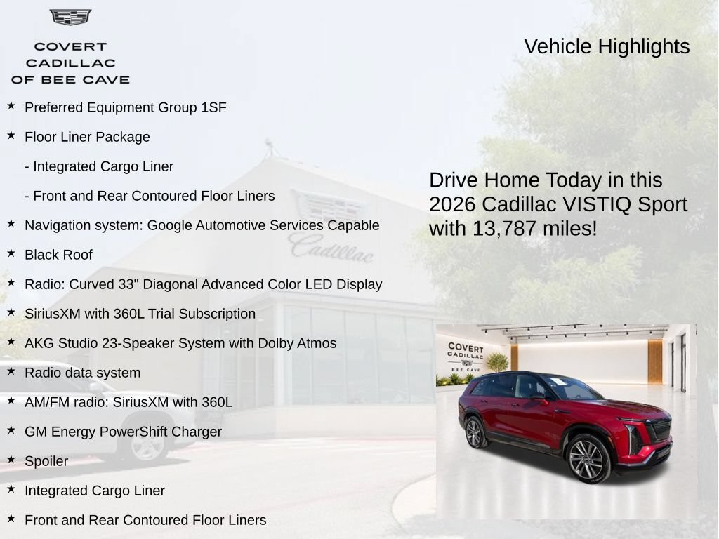 Used 2026 Cadillac Vistiq Sport w/ LPO, Floor Liner Package AWD/4WD image 8