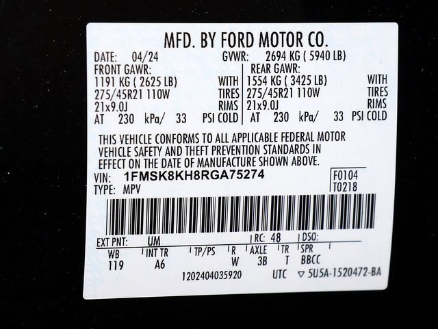 Used 2024 Ford Explorer ST-Line w/ Class IV Trailer Tow Package AWD/4WD image 42