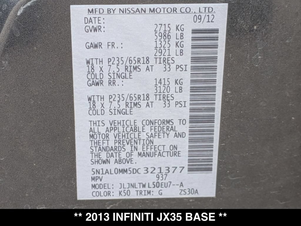Used 2013 INFINITI JX35 AWD w/ Premium Pkg image 28