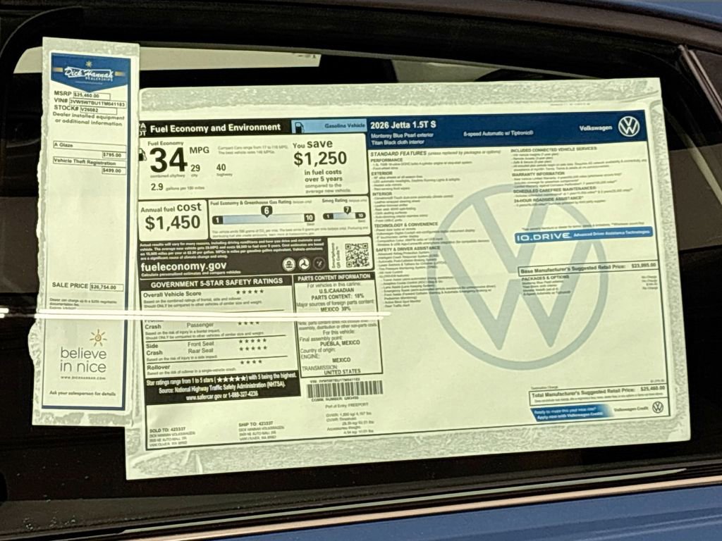 New 2026 Volkswagen Jetta S FWD image 23
