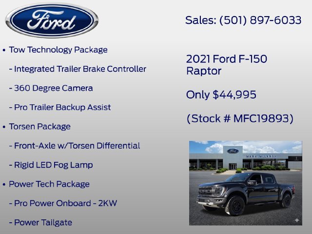 Used 2021 Ford F150 Raptor w/ Equipment Group 801A High AWD/4WD image 7