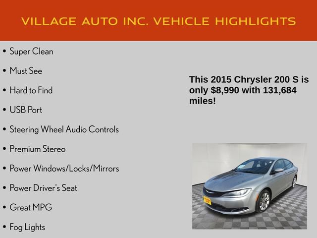 Used 2015 Chrysler 200 S w/ Navigation & Sound Group I image 7
