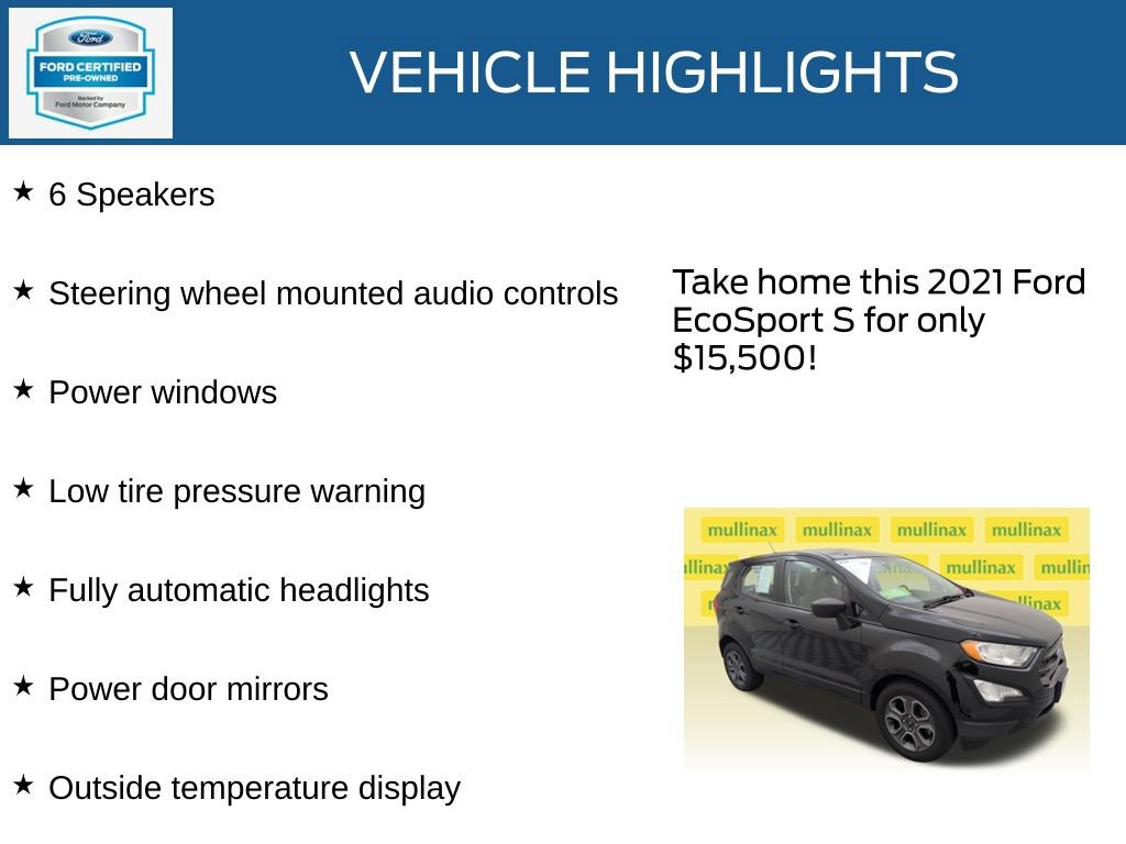 Used 2021 Ford EcoSport S FWD image 23