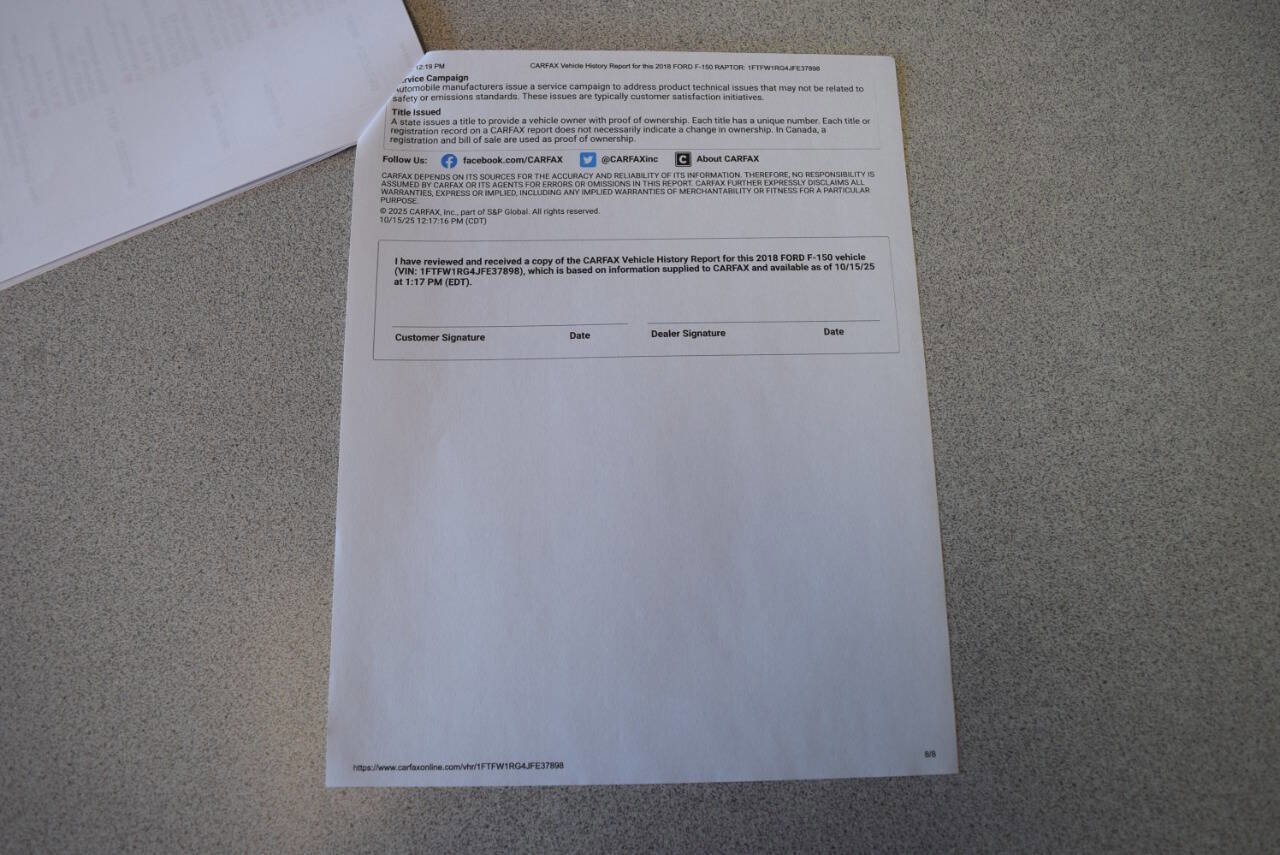 Used 2018 Ford F150 Raptor w/ Equipment Group 802A Luxury image 82