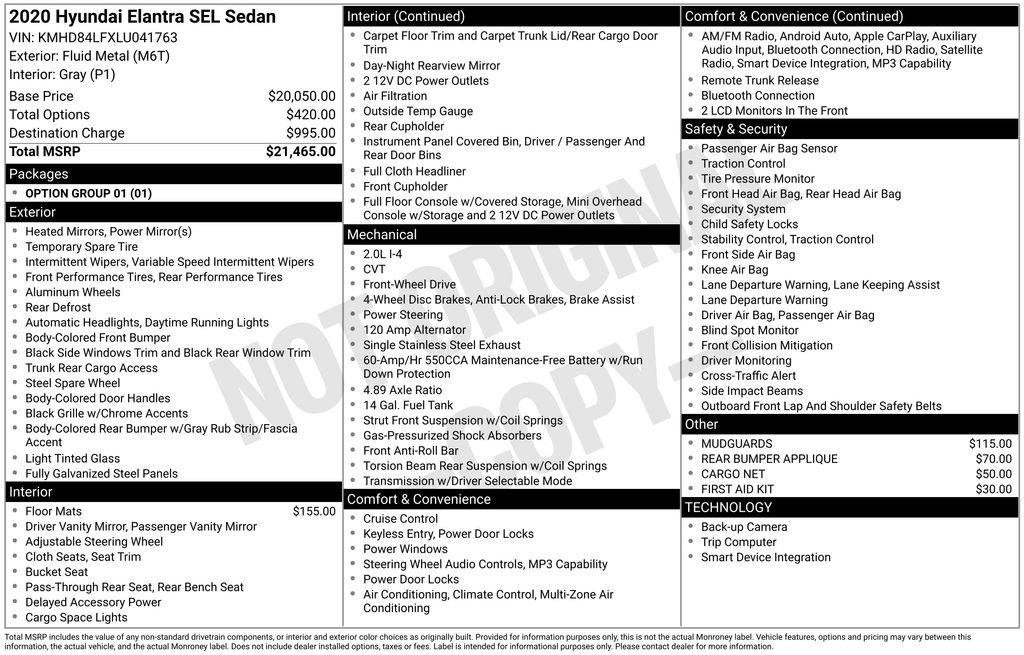 Used 2020 Hyundai Elantra SEL image 35