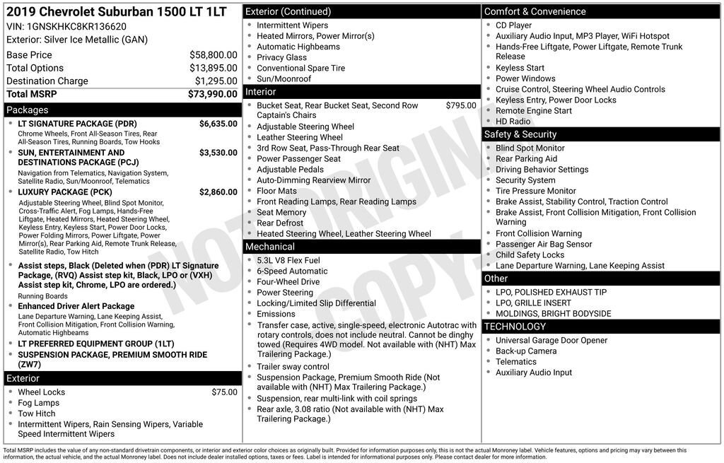 Used 2019 Chevrolet Suburban LT w/ LT Signature Package image 11