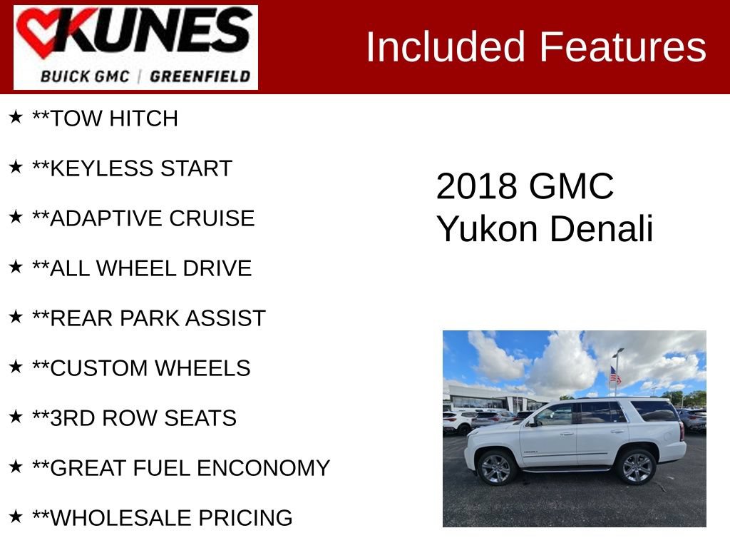 Used 2018 GMC Yukon Denali w/ Enhanced Security Package AWD/4WD image 3