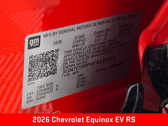 New 2026 Chevrolet Equinox EV RS image 25