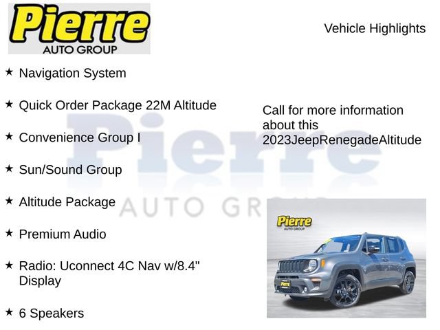 Used 2023 Jeep Renegade Altitude w/ Sun/Sound Group AWD/4WD image 7