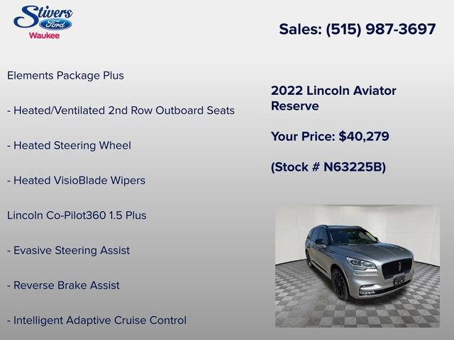 Certified 2022 Lincoln Aviator Reserve w/ Equipment Group 201A AWD/4WD image 16
