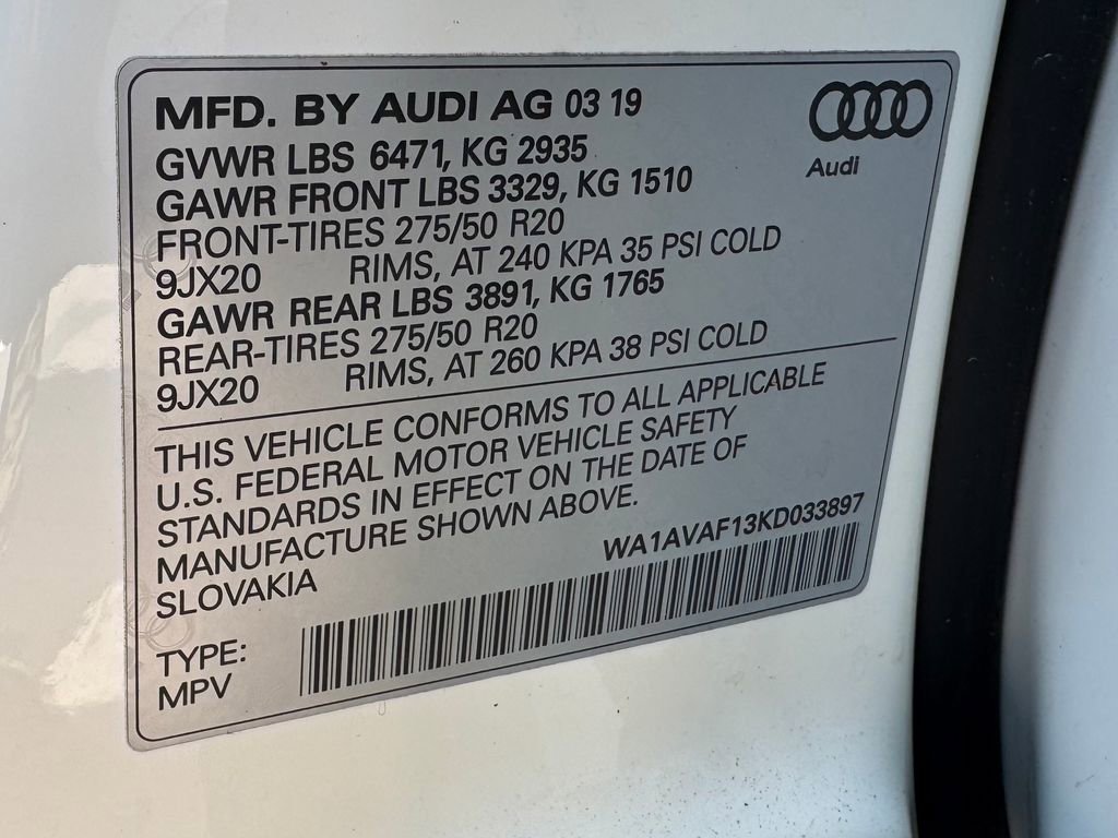 Used 2019 Audi Q8 Premium w/ Convenience Package image 13