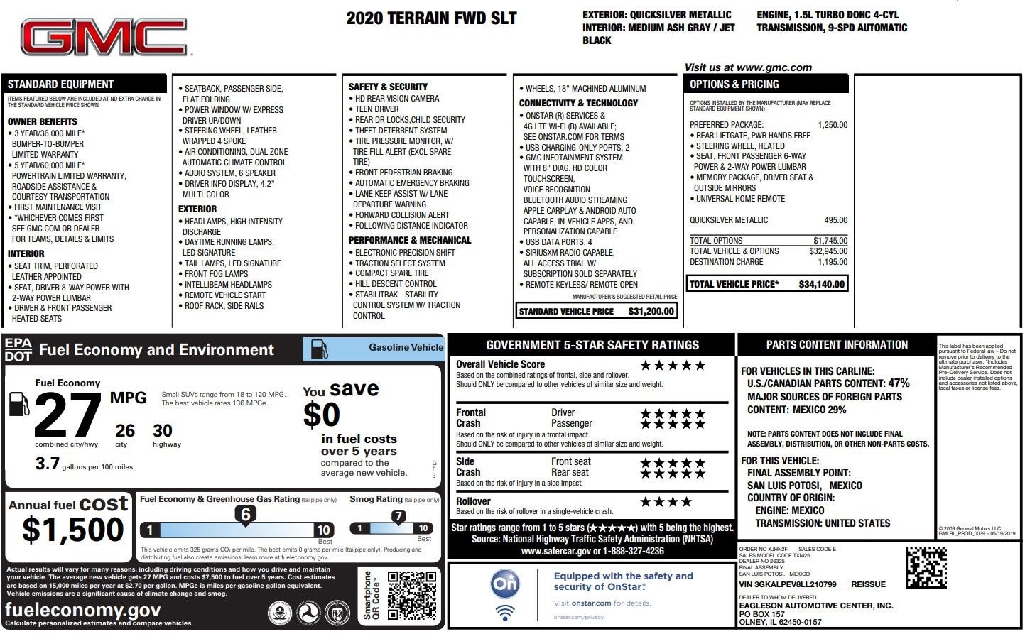 Used 2020 GMC Terrain SLT w/ Preferred Package image 38
