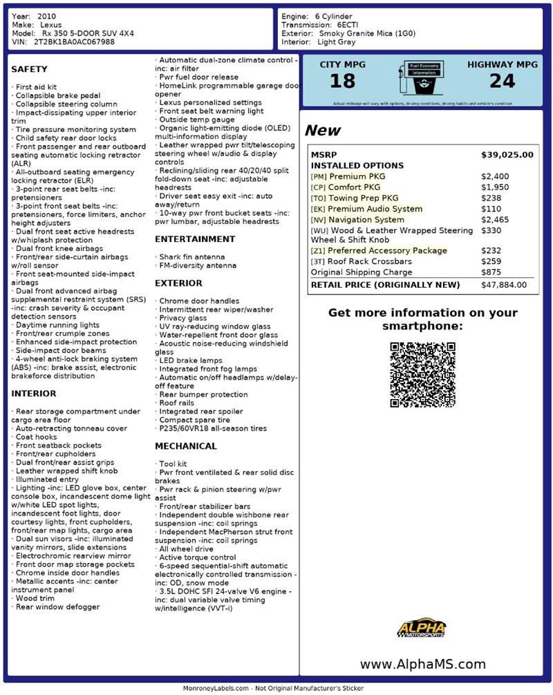 Used 2010 Lexus RX 350 AWD w/ Premium Package image 3