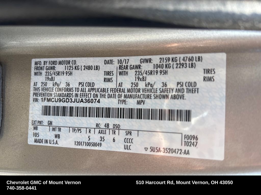 Used 2018 Ford Escape SE w/ SE Sport Appearance Package image 30