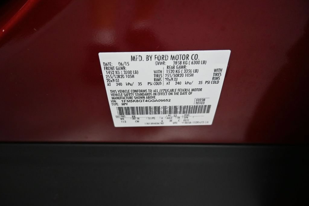 Used 2016 Ford Explorer Sport w/ Equipment Group 401A AWD/4WD image 19