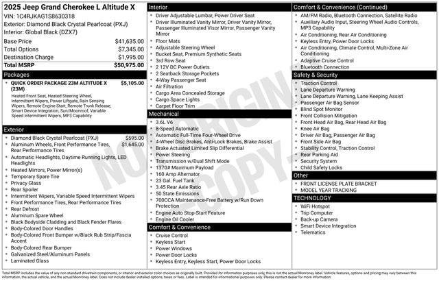 Certified 2025 Jeep Grand Cherokee L Altitude AWD/4WD image 12
