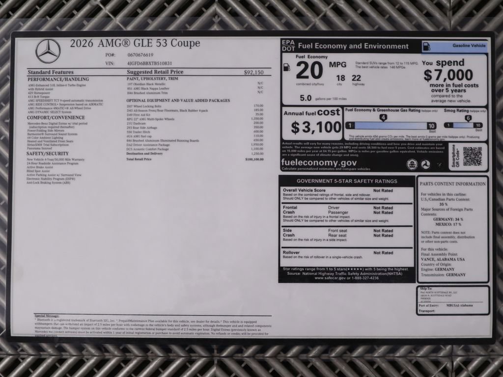 New 2026 Mercedes-Benz GLE 53 AMG 4MATIC Coupe image 9