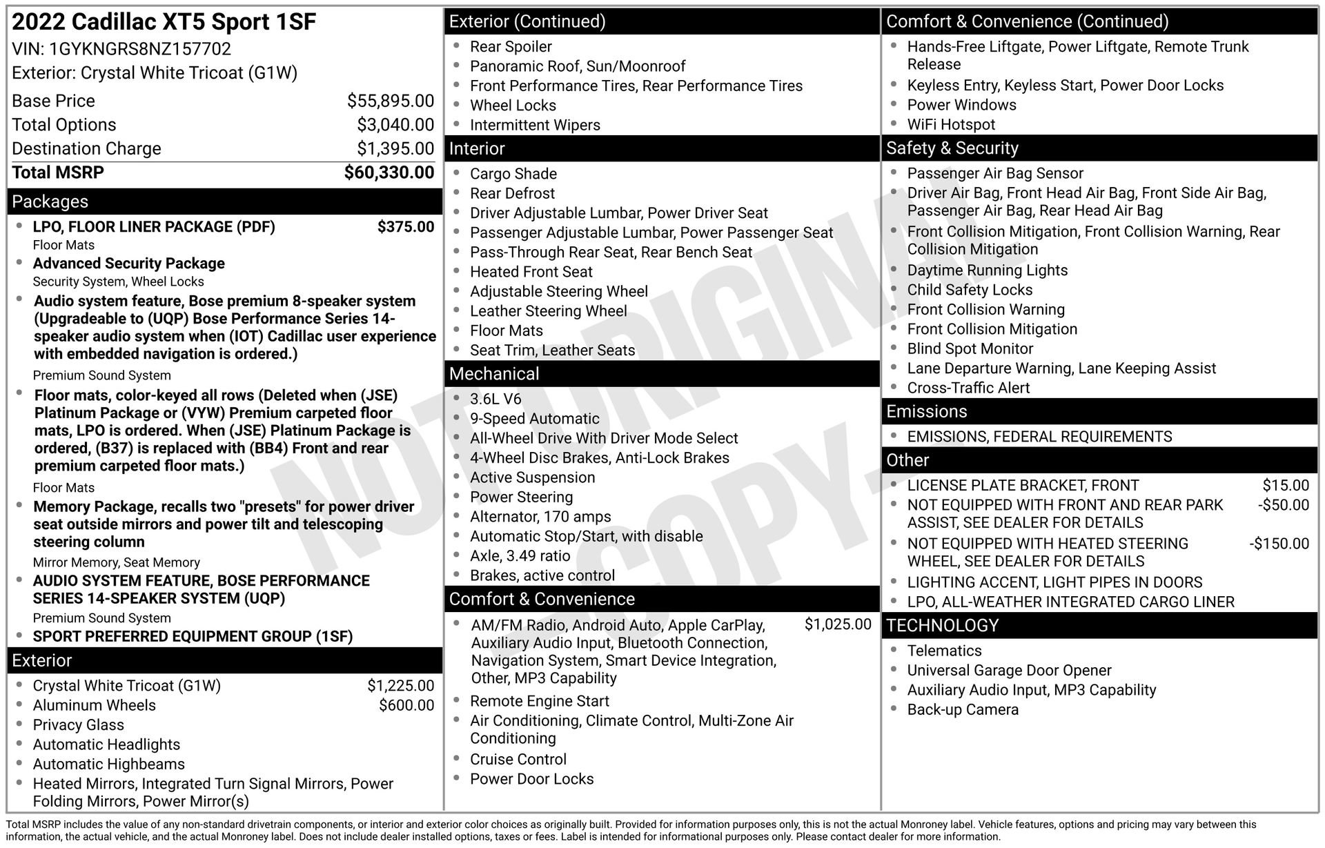 Certified 2022 Cadillac XT5 Sportv w/ LPO, Floor Liner Package image 40