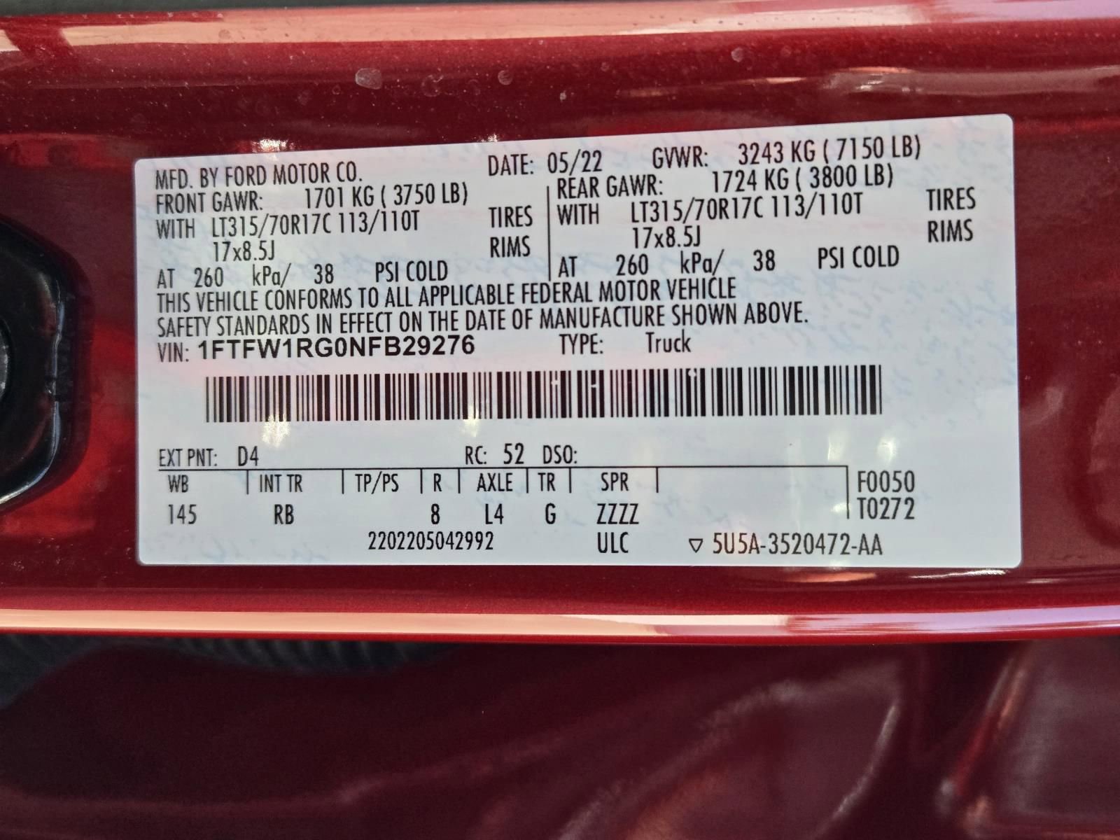 Used 2022 Ford F150 Raptor w/ Equipment Group 801A High AWD/4WD image 31