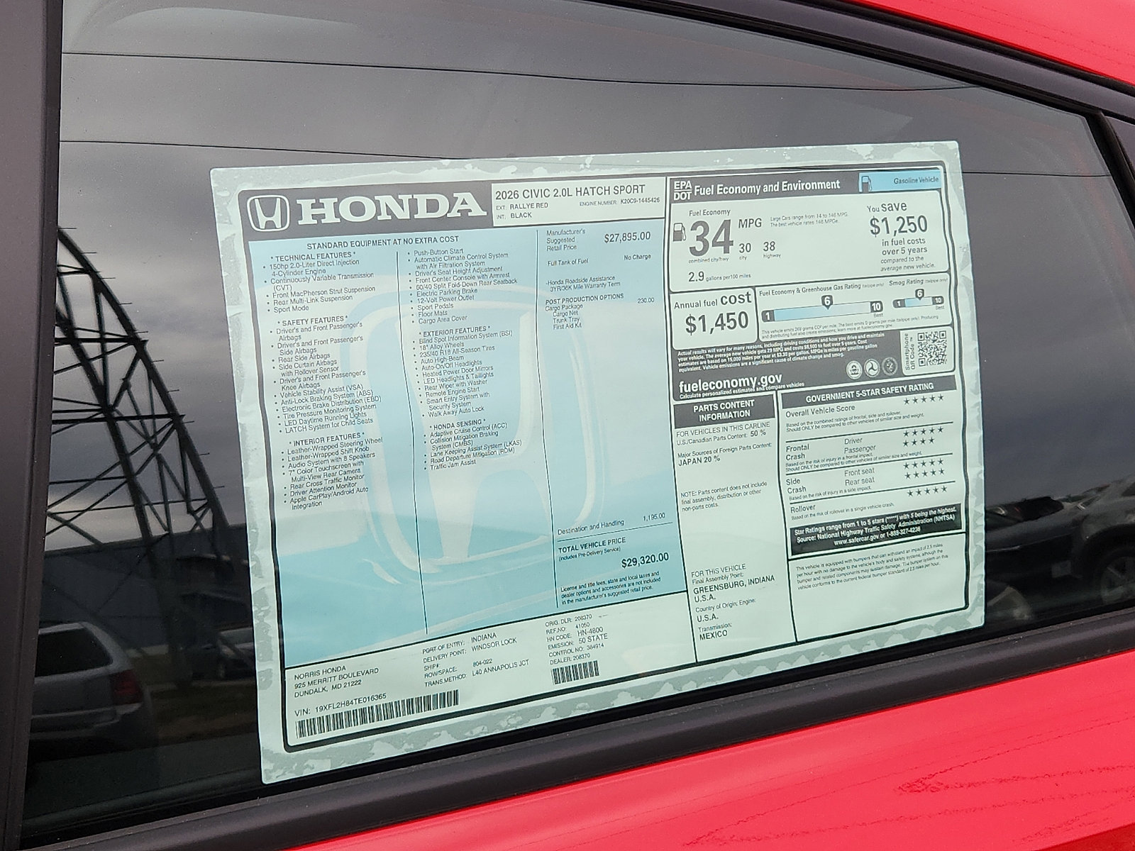 New 2026 Honda Civic Sport image 16