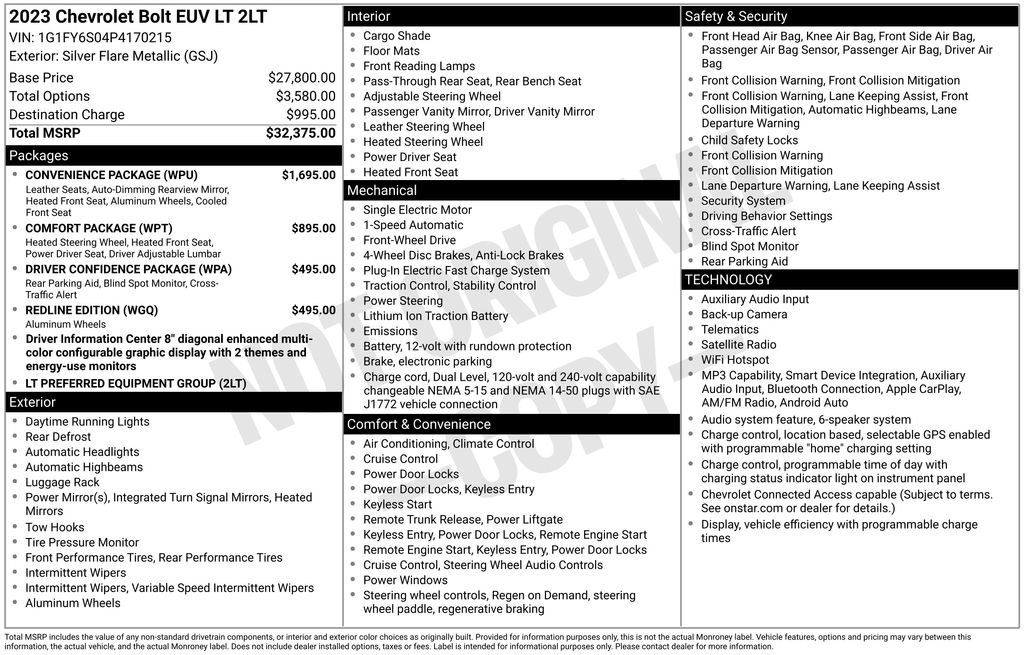 Certified 2023 Chevrolet Bolt EUV LT w/ Convenience Package FWD image 32