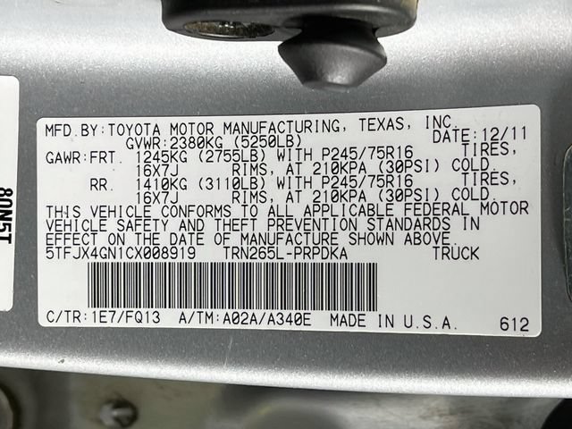 Used 2012 Toyota Tacoma PreRunner w/ SR5 Pkg RWD image 18
