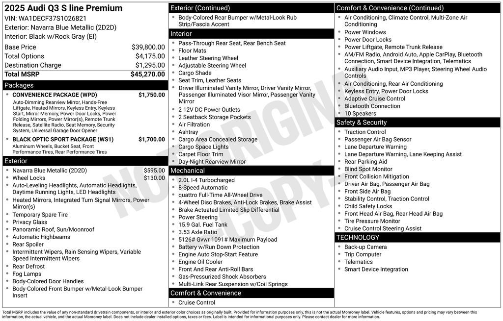 Certified 2025 Audi Q3 2.0T Premium w/ Convenience Package image 30