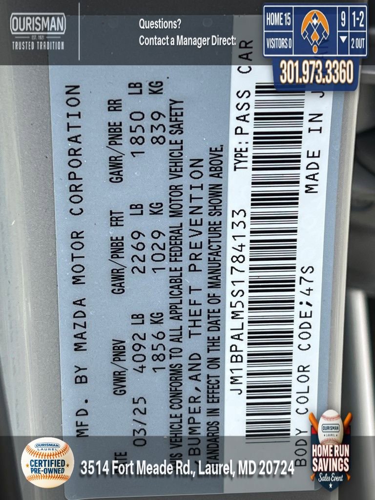Certified 2025 MAZDA MAZDA3 s FWD image 29