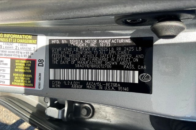 Used 2024 Lexus ES 250 w/ Premium Package AWD/4WD image 4