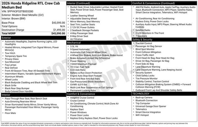 New 2026 Honda Ridgeline RTL image 32
