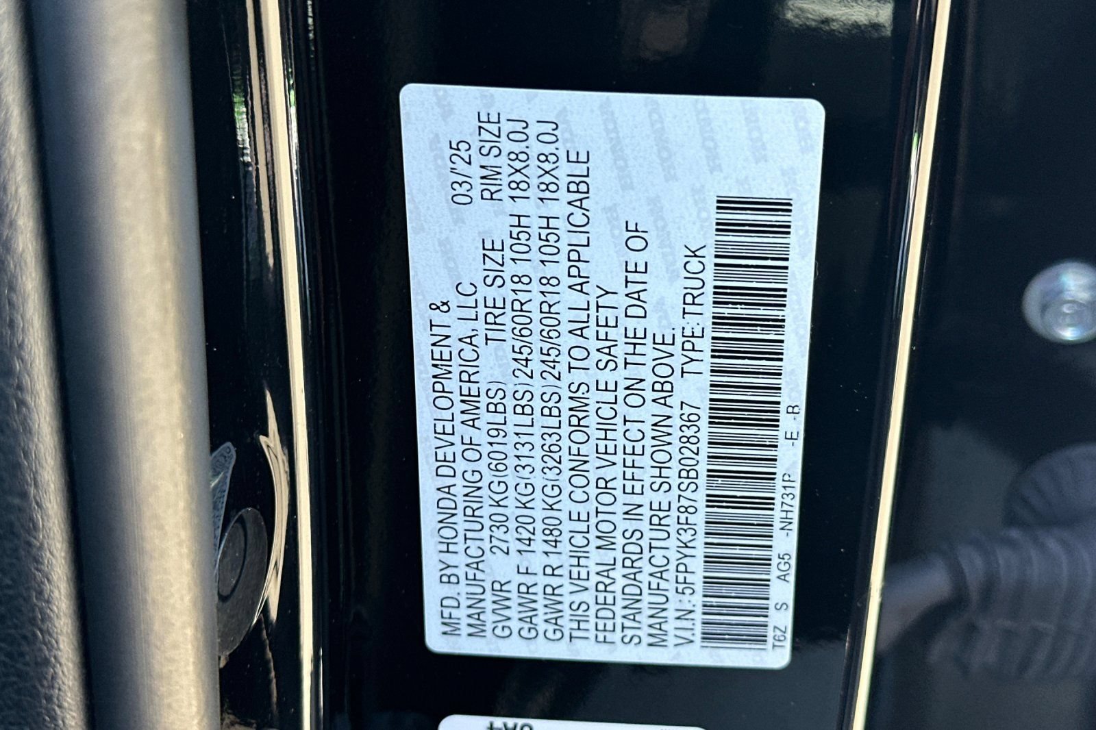 Certified 2025 Honda Ridgeline Black Edition image 28