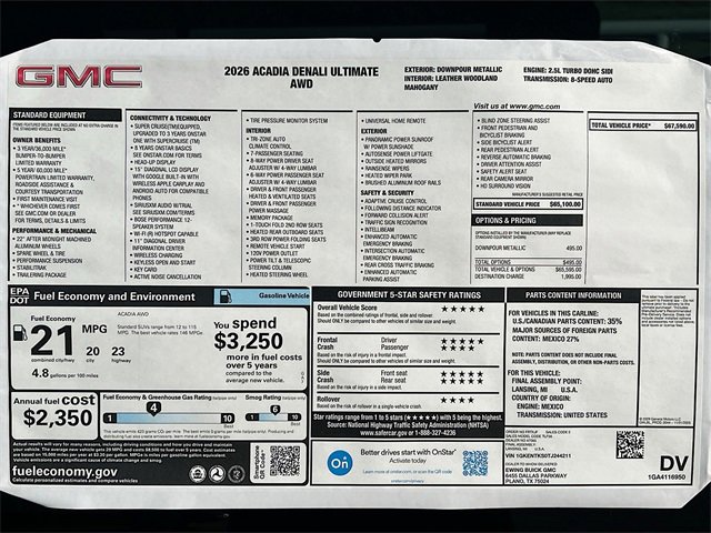 New 2026 GMC Acadia Denali Ultimate image 21