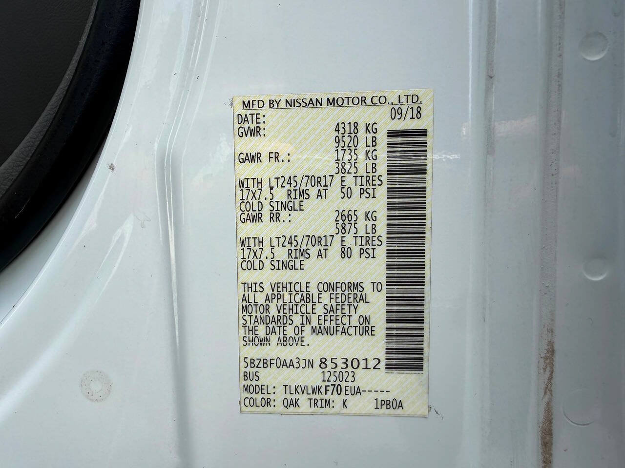 Used 2018 Nissan NV 3500 S RWD image 31