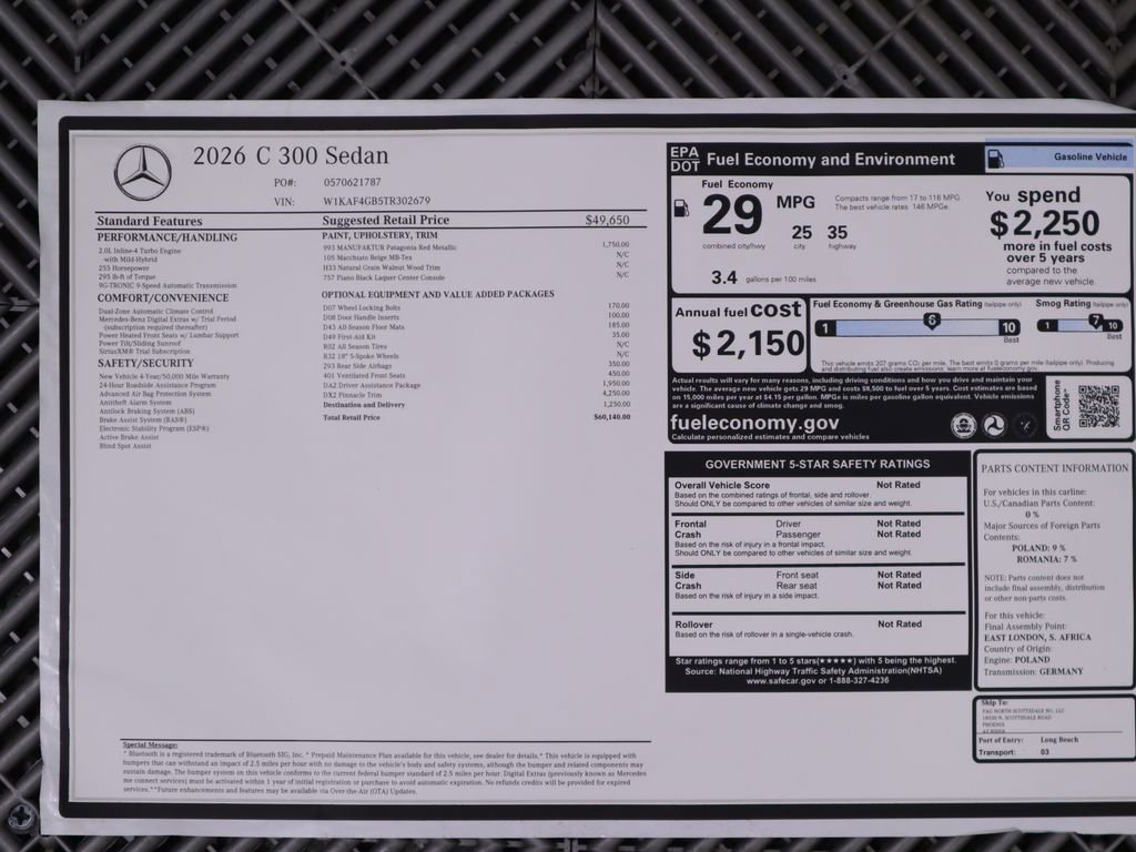 New 2026 Mercedes-Benz C 300 Sedan image 9