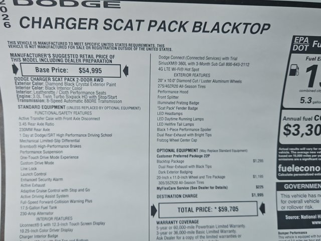 New 2026 Dodge Charger Scat Pack w/ Blacktop Package AWD/4WD image 18
