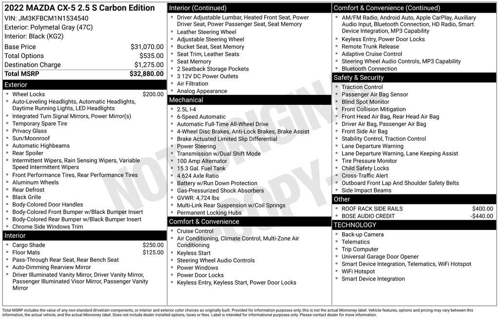 Used 2022 MAZDA CX-5 Carbon Edition image 6