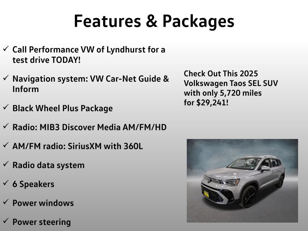 Used 2025 Volkswagen Taos SEL w/ Black Wheel Plus Package AWD/4WD image 4